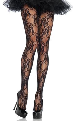 Lace Pantyhose, Floral Tights, Lace Stockings, Quoi Porter, Lace Tights, Patterned Tights, Grunge Look, Lingerie Costume, Leg Avenue