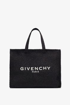 Black raffia tote bag from Givenchy. The G-Tote bag is made of raffia, featuring an internal slot pocket, an open top and two top handles allowing it to be carried over the shoulder.Measurements: L45 x H33 x W12 cmHandle drop: 45cmMade in Italy Raffia Tote Bag, Goals Inspiration, Givenchy Paris, Open Top, Givenchy, In Italy, Handles, Tote Bag, Italy