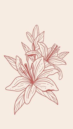 a drawing of a flower on a beige background