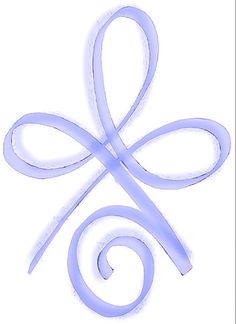 the letter s is made out of blue ribbon and has an intricate design on it