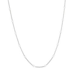 Included: 1 Necklace Chain(s)Features: Nickel FreeJewelry Closure: Spring Ring ClaspLink Construction: SolidMetal Color: WhiteChain Length: 18 InchChain Width: 2.6 MillimetersMetal: Sterling SilverCare: Wipe CleanCountry of Origin: Imported White Sterling Silver Necklace With Satellite Chain, White Stainless Steel Necklace With Round Pendant, White Round Pendant Necklace In Stainless Steel, Dainty White Jewelry With Chain, White Stainless Steel Round Pendant Necklace, White Metal Charm Necklace With Delicate Chain, White Charm Necklace With Delicate Chain, White Metal Necklace With Adjustable Chain, White Stainless Steel Necklace With Adjustable Chain