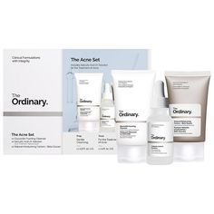 What it is: A set that offers a full regimen for acne-prone skin, proven to help diminish the look of blemishes.Skin Type: Normal, Combination, and Oily Skincare Concerns: Pores, Redness, and Uneven Texture Highlighted Ingredients:- Decyl-Glucoside and Coco-Glucoside: Remove dirt and visible impurities.- Salicylic Acid 2%: Exfoliates, smooths, and visibly decongests pores.- Beta Glucan: A polysaccharide derived from reishi mushroom that supports the skin barrier.Ingredient Callouts: Free of para The Ordinary Acne, Haut Routine, Forehead Acne, Beta Glucan, Foaming Cleanser, Clearer Skin, Oily Skin Care, Dior Addict, Acne Blemishes