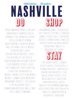 nashville do shop poster with the words'nashville do shop'in red, white and blue