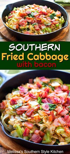 this southern fried cabbage is loaded with bacon