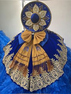 Xv Dresses Charro, Royal Blue Quinceanera Dresses Mexican, Charro Dresses Quinceanera, Charro Centerpieces For Quince, Blue Charro Quinceanera Dresses, Royal Blue And Gold Quinceanera, Quinceanera Dresses Charro, Dresses Quinceanera Blue, Navy Blue Quinceanera Dresses