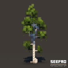 an image of a tree made out of small cubes and trees with the words seed on