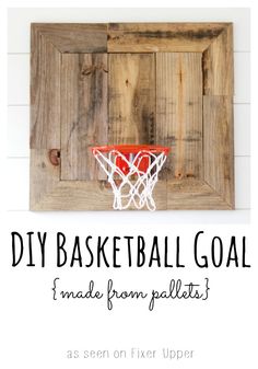 the diy basketball goal made from pallets as seen on fixer uppers