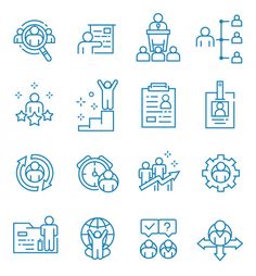 the icons for business and finance are shown in blue on a white background, including an arrow