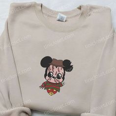 Mickey Freddy Krueger Embroidered Shirt, Disney Characters Embroidered Hoodie, Halloween Embroidered Sweatshirt Expectations Drawing, Embroidered Shirts, Disney Charms, Freddy Krueger, Embroidered Sweatshirt, Embroidered Hoodie, Embroidered Sweatshirts, Great Love, Embroidered Shirt