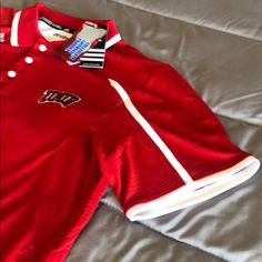 New With Tags. Adidas Unlv Polo. Red Color With White Striping. Some Large. Never Worn. Bought For $65. Still Has Tags. Adidas Red Sporty Top, Red Adidas Sporty Top, Sporty Red Adidas Top, Adidas University Red Short Sleeve Top, Adidas Red Short Sleeve Top, Adidas Tops In University Red With Short Sleeves, Red Fitted Adidas Top, Fitted Red Adidas Top, Tennis Polo