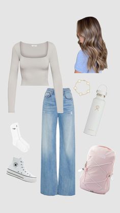 Outfits Instituto, Cute School Outfits For Highschool, Cute School Outfits, Outfits For Highschool, Comfy School Outfits, Preppy Inspiration, Outfit Layout, Cute Dress Outfits