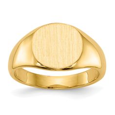 14k Yellow Gold Solid Back Signet Ring Yellow Rings, Gold Signet Ring, Elegant Ring, Personalized Monogram, Types Of Rings, Signet Ring, Handmade Ring, Or Rose, Band Rings