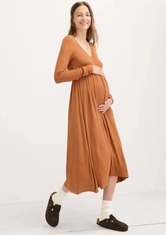 It’s in the name. In a super soft, super fine ribbed fabric that’s crazy comfy with a nursing-friendly snap front placket and romantic empire waist, this maternity dress channels the ‘90s in the very best way. 95% Nylon 5% ElastaneCare: Machine Wash Cold, Delicate Cycle, Lay Flat To Dry, Restore To Shape Shop the Hatch Collection Nursing Maxi Dress, Nursing Accessories, Pop Up Event, Pregnancy Stages, Pre Pregnancy, Post Baby, Nursing Friendly, Nursing Dress, Nursing Bra