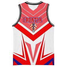 Croatia Sporty Style Basketball JerseyDescriptionProduct Details: This jersey is made from Mesh fabric, sleeveless, breathable, and quick dry. This is the best ideal for hip-hop party, retro party, basketball, lacrosse, any type of training, Chrismas gift and daily life. Thread line color is black or Black only Each item is custom printed, cut, and sewn just for you when you place your order – there may be small differences in the design on the seams due to the custom nature of the production pr Sleeveless Jersey With Sublimation Print, Sleeveless Collegiate Jersey For Game Day, Collegiate Breathable Sleeveless Jersey, Collegiate Sleeveless Breathable Jersey, Breathable Sleeveless Collegiate Jersey, Sleeveless Team Logo Jersey For Game Day, Game Day Sleeveless Jersey With Team Logo, Sleeveless Jersey With Team Logo For Game Day, Sleeveless Game Day Jersey With Team Logo