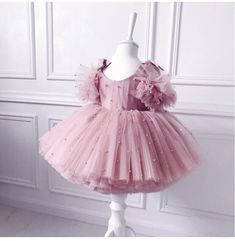 Princess Dress Pink, Baby Baptism Dress, Pretty Party Dresses, Girls Birthday Party Dress, Baby Party Dress, First Communion Dress, Baptism Dress, Christening Dress