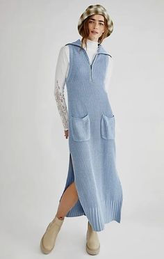 Women's Dresses for Sale - eBay Blue Spring Dress With Split Hem, Maxi Dress Sweater, Maxi Dress Free People, Dress Sweater, Blue Maxi, Rainy Season, Maxi Dress Blue, Sweater Design, Sleeveless Maxi Dress