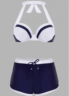 Color:Navy Blue;Size:L;Size:XL;Size:2XL;Waist Type:Mid Waist;Season:Summer;Decoration:Drawstring;Occasion:Sport;Composition:82% Polyester, 18% Spandex;Package Contents:1 X Bra , 1 X Shorts;Color Scheme:Blue;Pattern Type:Patchwork;Washing Instructions:Hand Wash;Bra Style:Padded;Strap Style:Adjustable;Pad Style:Unmovable;Support:Underwire; Fitted Navy Swimwear For Swimming, Navy Fitted Swimwear For Swimming, Navy Swimwear For Swimming, Nautical Swimwear For Beach Season, White Nautical Swimwear For Beach, Nautical Navy Swimwear For Beach, Nautical Swimwear For Beach Season And Poolside, Navy Nautical Swimwear For Beach, Nautical Swimwear For Poolside And Beach Season