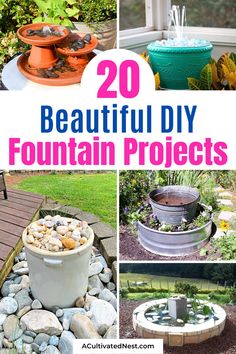 20 beautiful diy fountain projects that are easy to make and great for the garden