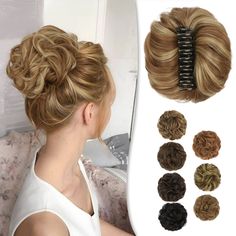 PRICES MAY VARY. ✿【Superior Material】BARSDAR curly claw clip messy bun extensions are made of premium heat-resistant synthetic fibers, soft touch and natural luster, just like your own hair. Weight: 2.29 oz; Diameter: approx 5.5 inches; Unlimited color options for you, also be perfect as a gift! ✿【Practical Claw Clip Design】The hair bun with a big 8-tooth claw clip, sturdy, invisible and comfortable, can be worn all day without falling out or pulling your hair. The claw clip can also be detached Curly Claw Clip, Claw Clip Messy Bun, Clip Messy Bun, Claw Clip Messy, Hair Bun Extension, Bun Extensions, Thanksgiving Hairstyles, Dark Blonde Highlights, Messy Hair Bun