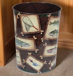 this is a vase with fish on it