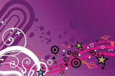 an abstract purple background with stars and swirls