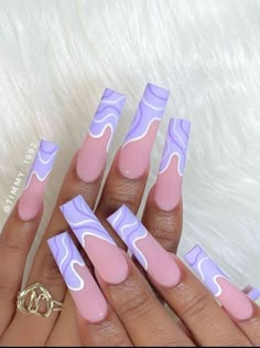 Discover 46 trendy acrylic nail designs that will make you want them done today. Credit: timmy_1992 Purple Acrylic Nails, Purple Nail Designs, Colorful Nails, Purple Nail, Long Acrylic Nails Coffin, White Nail Designs