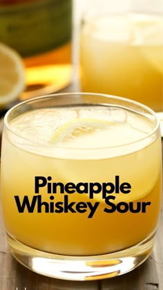 the pineapple whiskey sour recipe is ready to be served