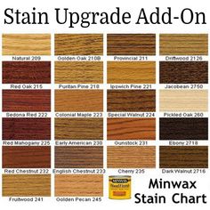 the color chart for minwax stain chart