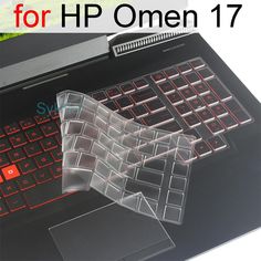 an open laptop computer sitting on top of a desk with the words for hp omen 17