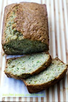 a loaf of zucchini poppy seed bread