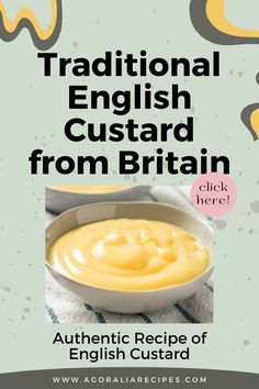 the cover of traditional english custard from britain with an image of a bowl of butter