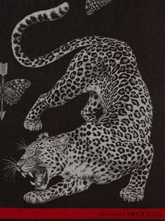 a black and white drawing of a cheetah attacking a butterfly with its mouth open