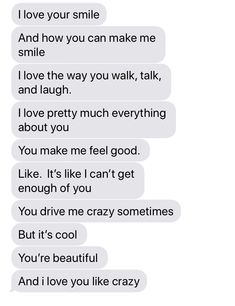 two texts that say i love you like crazy