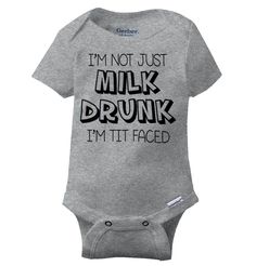 Brisco Brands Funny Babies Milk Drinking Joke Pun Baby Romper Boys or Girls related product $9.99 Not Just Milk Drunk Funny Shower Nerdy Gift Newborn Baby Boy Girl Drooler Bibs $10.99 Not Just Milk Drunk Funny Shower Nerdy Gift Newborn Baby Boy Girl Infant Romper $9.99 Not Just Milk Drunk Funny Shower Nerdy Gift Toddler Boy Girl Youth T Shirt Tee  cute silly little ones new born birth sprinkle shower present adorable tired sleeping napping cuddles cuddling nursing nurse breastfeeding hungry feed Funny Baby Bibs, Mexican Babies, Funny Baby Gifts, Car Nursery, Nerdy Baby, Cool Baby Clothes, Nerdy Gifts, Kid Boy, Newborn Baby Boy