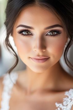 Makeup For Senior Portraits, Timeless Bride Makeup, Natural Glam Bridal Makeup Hooded Eyes, Simple Elegant Bridal Makeup, Soft Glam Makeup Bride, Subtle Glam Makeup Brown Eyes, Wedding Day Makeup For Bride Natural, Bridal Makeup Summer, Gala Makeup Looks