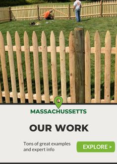 a wooden fence with the words massachusetts gets our work on it's front page