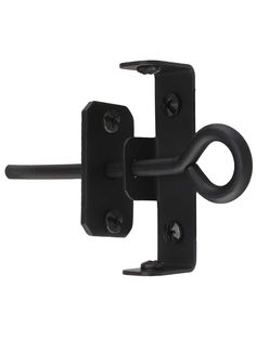 an image of a black door handle on a white background with clipping for the latch