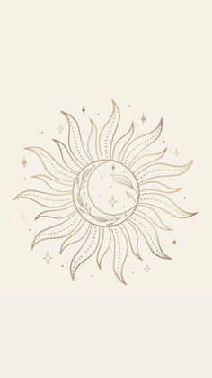 a drawing of the sun with stars around it