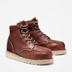 Timberland Pro Work Boots, Wedge Work Boots, Timberland Store, Outfit Boots, Timberland Boots Outfit, Yellow Boots, Rugged Leather, Timberland Pro, Work Boots Men