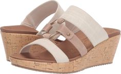 PRICES MAY VARY. Luxe Foam cushioned contoured comfort footbed Cork wedge heeled dress casual thong sandal design 2 1/4 inch total wedge heel height 1/2 inch platform height at forefoot Sketchers Sandals, Women Slides, Natural Women, Womens Slides, Skechers Women, Sandals Women, Platform Wedge Sandals, Designer Sandals, Skechers Shoes