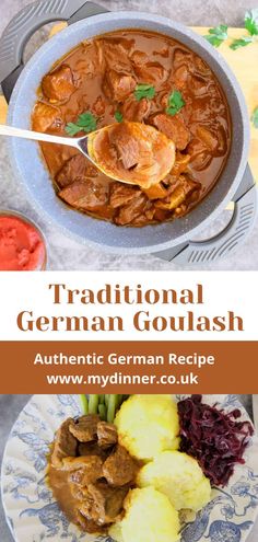 traditional german goulash recipe with potatoes and meat