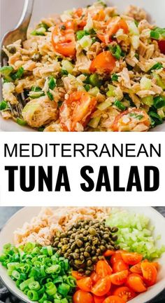 this mediterranean tuna salad is loaded with fresh vegetables and lots of protein to make it the ultimate meal