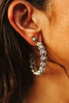 Add a touch of Western flair to your look with our unique concho hoop earrings. These stylish accessories feature intricate concho designs, perfect for adding a touch of personality to any outfit.   1.6" diameter Faux silver jewelry Slides Slippers, Hat Hairstyles, Stylish Accessories, Bootie Boots, Etsy Earrings, Silver Jewelry, Shoe Boots, Hoop Earrings, Jewelry Earrings