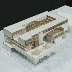 an architectural model of a building with multiple levels