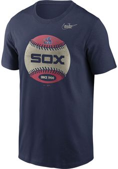 Nike Chicago White Sox Navy Blue Coop Baseball Short Sleeve T Shirt - 17320677 Throwback Sports T-shirt With Screen Print, Sports T-shirt With Team Logo For Baseball Season, Throwback Cotton T-shirt For Sports, Throwback Team-colored T-shirt For Sports, Sports T-shirt With Baseball Team Logo, Baseball Season Sports T-shirt With Team Logo, Navy Cotton T-shirt For Sports Season, Throwback Sports Team T-shirt, Throwback Team Name T-shirt For Sports