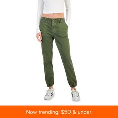 in stock Trendy Relaxed Fit Tapered Leg Bottoms, Trendy Tapered Bottoms For Spring, Straight Leg Cargo Pants For Elevated Casual Spring Wear, Spring Casual Mid-rise Cargo Pants, Trendy Elevated Casual Pants With Tapered Leg, Trendy Tapered Leg Pants For Elevated Casual, Trendy Tapered Leg Pants For Elevated Casual Occasions, Spring Utility Bottoms With Relaxed Fit, Spring Utility Mid-rise Bottoms