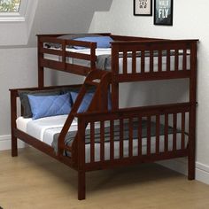 the bunk bed is made up and ready to be used as a child's room