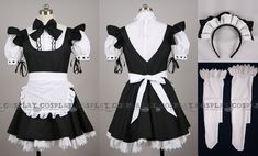 Maid Costume (183) White Maid Dress, Cosplay Maid, Garment Pattern, Bunny Outfit, Maid Outfit, Maid Dress, Lolita Dress, Corsets, Catsuit