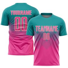 a women's soccer jersey with the name and number, team name on it