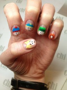 South Park Acrylic Nails, Minecraft Nails, Shout Park, Poorly Dressed, Inspiration Nails, Punk Nails